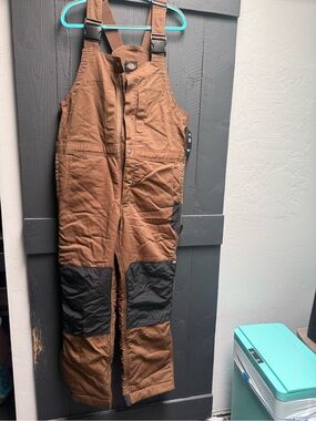 Dickies Brown and Black Work Bib Overalls
